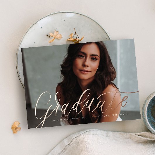 Het Afstudeerder van het manuscript Moderne Uitnod Folie Uitnodiging