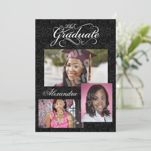 Het Afstuderen, 3 Foto Collage Afstuderen Kaart (Staand voorkant)