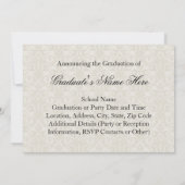 Het Afstuderen Afstuderen van Elegant Ivory Damask Kaart (Achterkant)