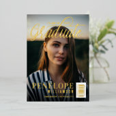 Het Afstuderen Afstuderen van het Tijdschrift van  Folie Uitnodiging (Staand Voorkant)