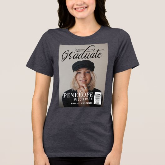 Het Afstuderen Afstuderen van het Tijdschrift van  Tri-Blend Shirt (Voorkant)