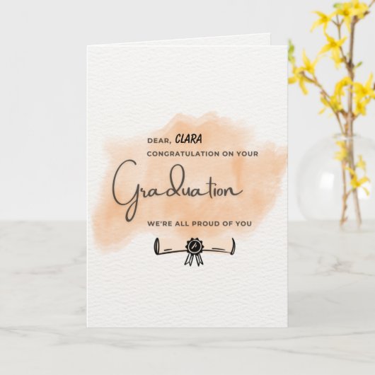 Het Afstuderen Gelukwensen van het Bericht Kaart (Gele Bloem)