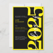 Het Afstuderen Modern Yellow Typography aangekondi Kaart (Voorkant)