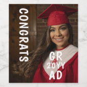 Het Afstuderen Moderne script van de Fotodatum van Wijn Etiket (Enkel label)