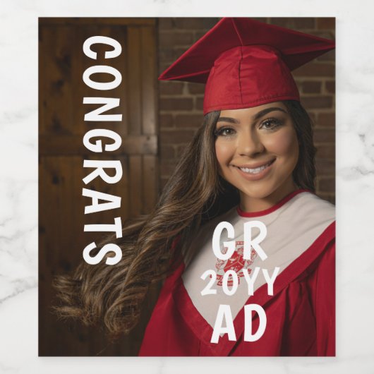 Het Afstuderen Moderne script van de Fotodatum van Wijn Etiket (Enkel label)