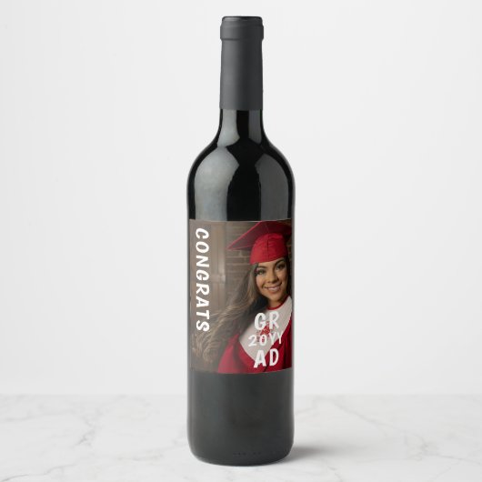 Het Afstuderen Moderne script van de Fotodatum van Wijn Etiket (Voorkant)