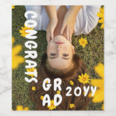 Het Afstuderen Moderne script van de Fotodatum van Wijn Etiket (Enkel label)