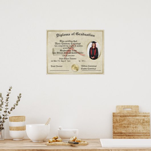 Het Afstuderen Poster Gift Diploma (Keuken)