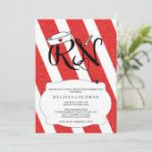 Het afstuderen RN verpleegster nodigt het leuke ro Kaart (Staand voorkant)