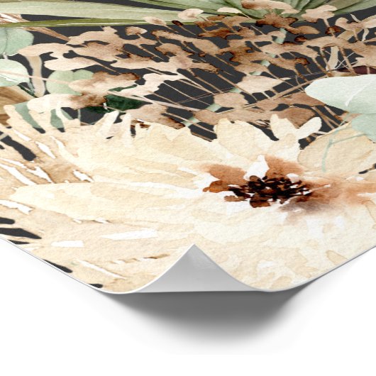 Het afstuderen van de begroting pampas zwarte mode poster (Hoek)