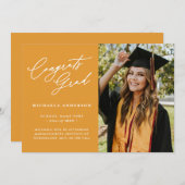 Het Afstuderen van de Foto van het Afstudeerder Mo Aankondiging (Voorkant / Achterkant)