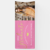 Het Afstuderen van de Foto van het Manuscript roze Spandoek (Verticaal)