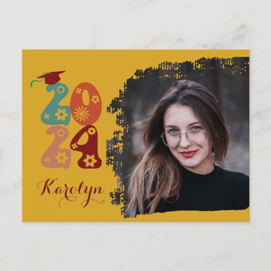 Het Afstuderen van de Foto van het Manuscript van  Uitnodiging Briefkaart (Voorkant)