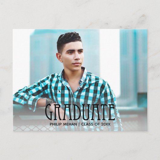 Het Afstuderen van de Foto van het Trendy Manuscri Briefkaart (Voorkant)