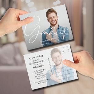 Het Afstuderen van de Foto van het Trendy Manuscri Briefkaart