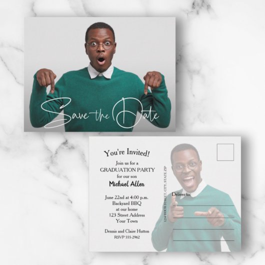 Het Afstuderen van de Foto van het Trendy Manuscri Briefkaart