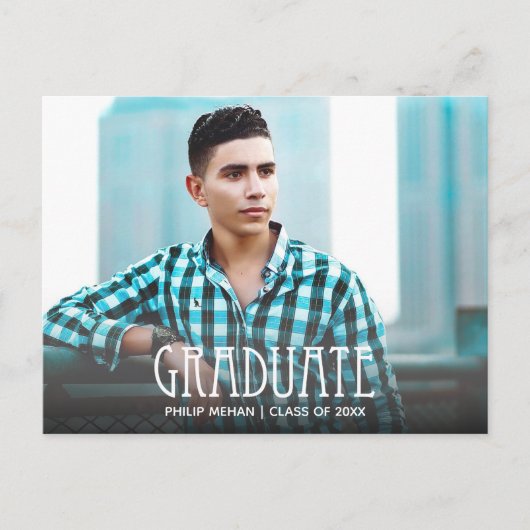 Het Afstuderen van de Foto van het Trendy Manuscri Briefkaart (Voorkant)