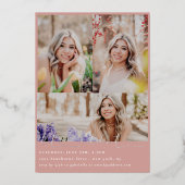 Het Afstuderen van de Foto van Scripted Snapshots Folie Uitnodiging (Achterkant)