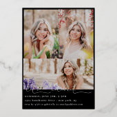 Het Afstuderen van de Foto van Scripted Snapshots Folie Uitnodiging (Achterkant)