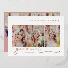 Het Afstuderen van de Foto van Scripted Snapshots Folie Uitnodiging