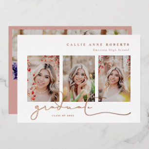 Het Afstuderen van de Foto van Scripted Snapshots Folie Uitnodiging