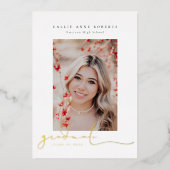 Het Afstuderen van de Foto van Scripted Snapshots Folie Uitnodiging (Voorkant)