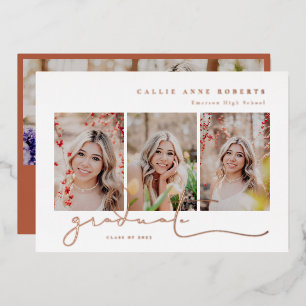 Het Afstuderen van de Foto van Scripted Snapshots Folie Uitnodiging