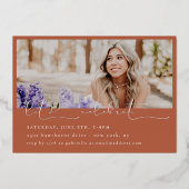 Het Afstuderen van de Foto van Scripted Snapshots Folie Uitnodiging (Achterkant)