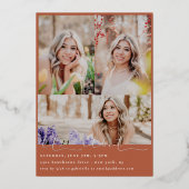 Het Afstuderen van de Foto van Scripted Snapshots Folie Uitnodiging (Achterkant)