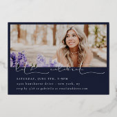 Het Afstuderen van de Foto van Scripted Snapshots Folie Uitnodiging (Achterkant)