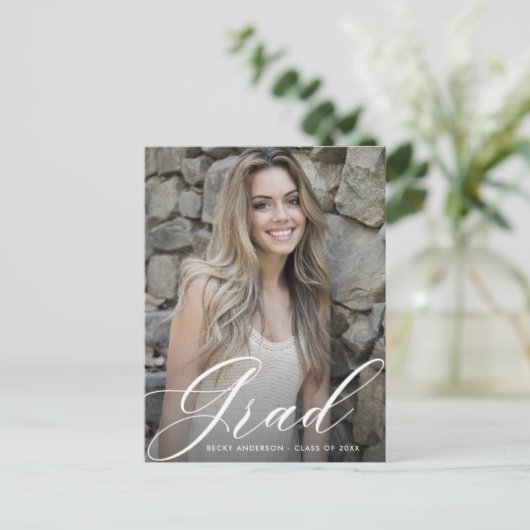 het afstuderen van de manuscripttekst sparen het d briefkaart (Staand voorkant)