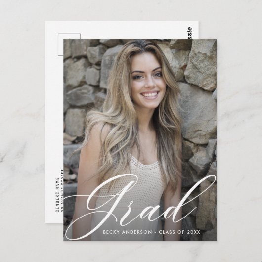 het afstuderen van de manuscripttekst sparen het d briefkaart (Voorkant / Achterkant)