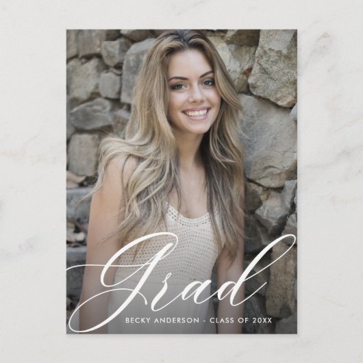 het afstuderen van de manuscripttekst sparen het d briefkaart (Voorkant)