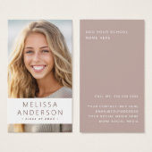 Het afstuderen van de student het voorzien van een visitekaartje (Voorkant /achterkant)