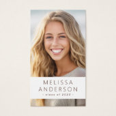 Het afstuderen van de student het voorzien van een visitekaartje (Voorkant)