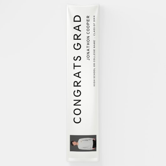 Het Afstuderen van de Tekst van de Foto van het Af Spandoek (Verticaal)