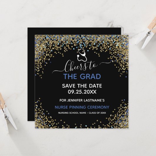 Het Afstuderen van de Verpleegster dat sparen de D Kaart (Voorkant / Achterkant in situ)