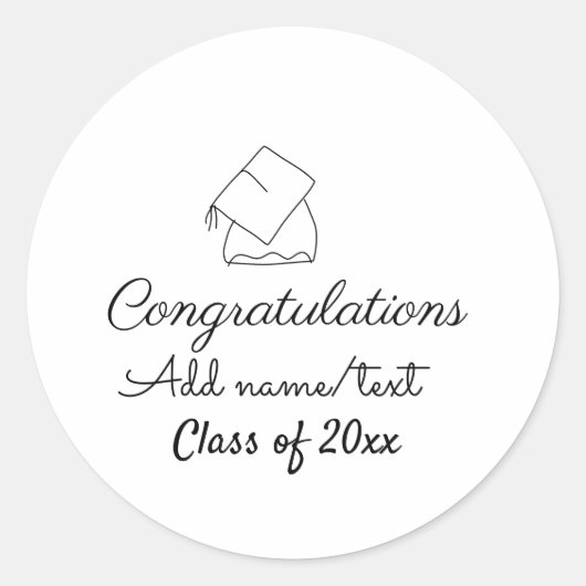 Het afstuderen van gelukwensen voegt de het jaarkl ronde sticker (Voorkant)