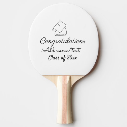 Het afstuderen van gelukwensen voegt de het jaarkl tafeltennisbatje (Voorkant)