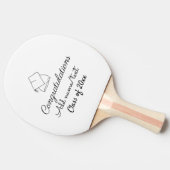Het afstuderen van gelukwensen voegt de het jaarkl tafeltennisbatje (Zijkant)