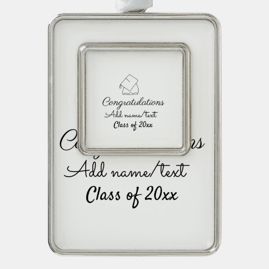 Het afstuderen van gelukwensen voegt de het jaarkl verzilverd omlijst ornament (Voorkant)