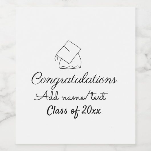 Het afstuderen van gelukwensen voegt de het jaarkl wijn etiket (Enkel label)