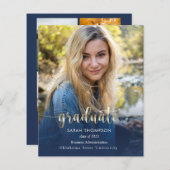 Het Afstuderen van het de Blauwe Foto van het Manu (Voorkant / Achterkant)