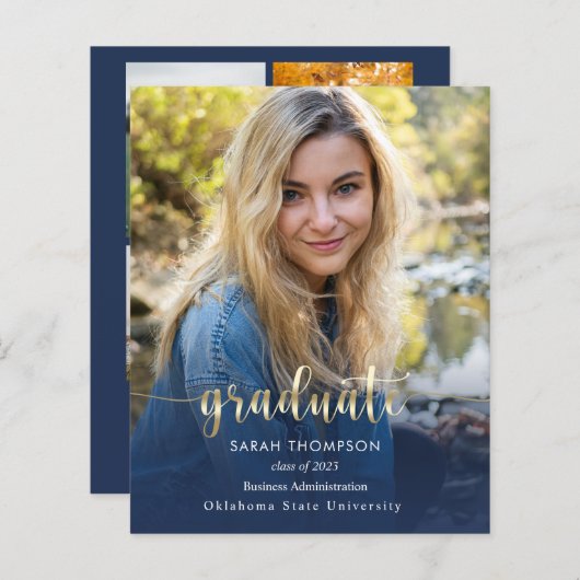 Het Afstuderen van het de Blauwe Foto van het Manu (Voorkant / Achterkant)