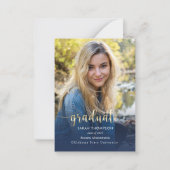 Het Afstuderen van het de Blauwe Foto van het Manu Notitiekaartje (Voorkant)