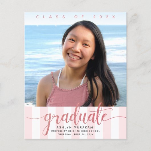 Het afstuderen van het de fotoroze glitter van de  (Voorkant)