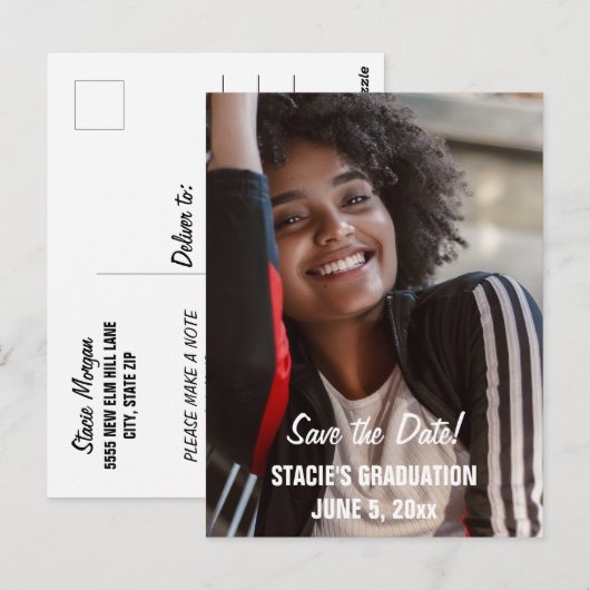 Het Afstuderen van het manuscript sparen de Foto v Briefkaart (Voorkant / Achterkant)