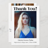 %het afstuderen van het Manuscript van het centrum Bedankkaart (Voorkant / Achterkant)