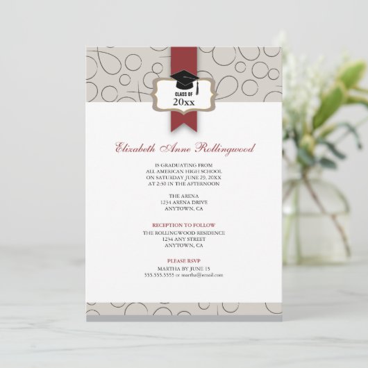 Het Afstuderen van het Patroon van het Lint: Warm  Kaart (Staand voorkant)