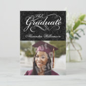 Het Afstuderen zwarte Afstuderen van Elegant Kaart (Staand voorkant)